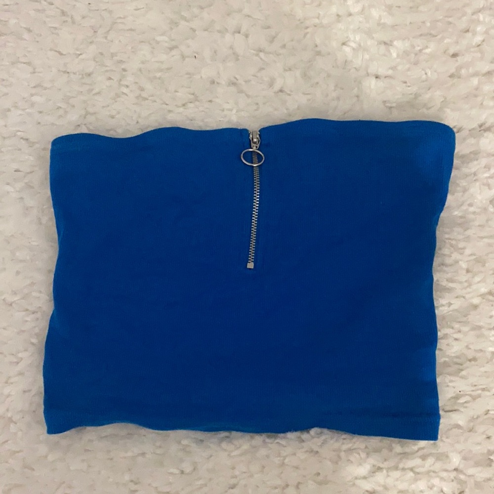 Pacsun blue tube top w/ zipper Size S
